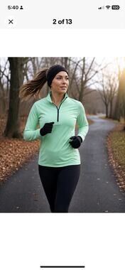 Under Armour ColdGear 1/4 Zip Pullover Large Mint Green Running Athletic Top